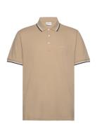 Polo Shirt W?. Contrast Piping Tops Polos Short-sleeved Beige Lindberg...