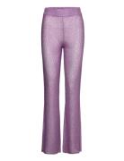 Sequin Knit Fitted Flared Pants Bottoms Trousers Flared Purple REMAIN ...