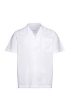 Leland Light Oxford Ss Shirt 3.0 Tops Shirts Short-sleeved White Les D...