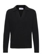Alpaca Polo-Nk Sweater Tops Knitwear Jumpers Black Calvin Klein