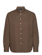 Edith Light Oxford Shirt Tops Shirts Long-sleeved Brown Lexington Clot...