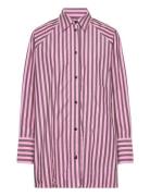Stripe Cotton Over Raglan Shirt Tops Shirts Long-sleeved Multi/pattern...