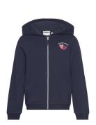 Cosy Heart Sweatjacket Tops Sweat-shirts & Hoodies Hoodies Navy Tom Ta...