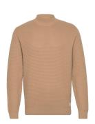 Structured Mockneck Knit Tops Knitwear Round Necks Beige Tom Tailor