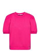 Sweat Shirt With Pleats Tops T-shirts & Tops Short-sleeved Pink Coster...