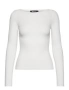 Longsleeve Sheer Top Tops T-shirts & Tops Long-sleeved White Gina Tric...