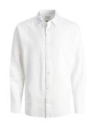 Jjesummer Linen Shirt Ls Sn Tops Shirts Casual White Jack & J S