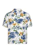 Jjejeff Aop Resort Shirt Ss Sn Tops Shirts Short-sleeved White Jack & ...