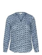 Kcnora Blouse Tops Blouses Long-sleeved Blue Kaffe Curve