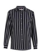 Argyle Stp Fluid Relaxed Shirt Tops Shirts Long-sleeved Black Tommy Hi...