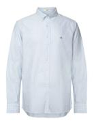 Slim Oxford Banker Stripe Shirt Tops Shirts Casual Blue GANT