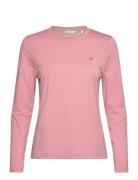 Reg Shield Ls T-Shirt Tops T-shirts & Tops Long-sleeved Pink GANT