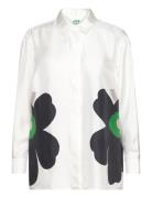Outi Heijastus Unikko Tops Shirts Long-sleeved White Marimekko