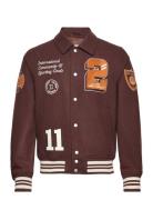 Les Deux Varsity Wool Jacket 3.0 Tops Overshirts Brown Les Deux