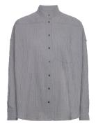 Crinckle Pop Fran Shirt Tops Shirts Long-sleeved Grey Mads Nørgaard