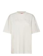 Drisela_4 Tops T-shirts & Tops Short-sleeved Cream HUGO