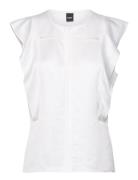 Bileina Tops Blouses Short-sleeved White BOSS