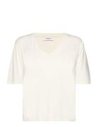 Rwbiarritz Ss V-Neck T-Shirt Tops T-shirts & Tops Short-sleeved White ...