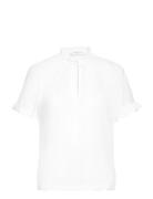 Blouse W/Ruffles Tops Blouses Short-sleeved White Rosemunde