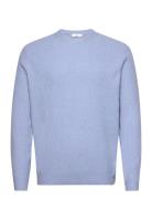 Ribbed Knit Sweater Tops Knitwear Round Necks Blue Mango