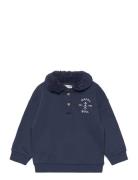 Cotton Polo Sweatshirt Tops Sweat-shirts & Hoodies Sweat-shirts Navy M...