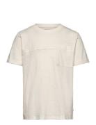 Cutline T-Shirt Tops T-shirts Short-sleeved White Tom Tailor