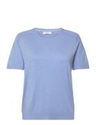 Cc Heart Ella Soft Knit Tee Tops T-shirts & Tops Short-sleeved Blue Co...
