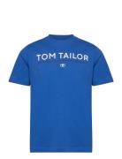 Printed T-Shirt Tops T-shirts Short-sleeved Blue Tom Tailor