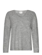 Jane V-Neck Pullover Tops Knitwear Jumpers Grey NORVIG