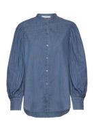 Blouses Hill Lucciana Tops Shirts Long-sleeved Blue ROSEANNA