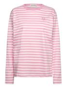 Tasaraita Relaxed Ls Tops T-shirts & Tops Long-sleeved Pink Marimekko