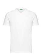 V Neck T-Shirt Tops T-shirts Short-sleeved White United Colors Of Bene...