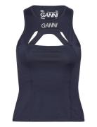 Active Jersey Seasonal Sport T-shirts & Tops Sleeveless Navy Ganni