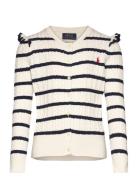 Striped Mini-Cable Cotton Cardigan Tops Knitwear Cardigans Multi/patte...