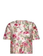 Fuschia Blouse Tops Blouses Short-sleeved Pink A-View