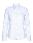 Slim Stretch Oxford Striped Shirt Tops Shirts Long-sleeved Blue GANT