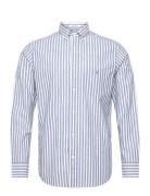 Reg Cotton Linen Stripe Shirt Tops Shirts Casual Blue GANT