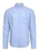 Reg Gmnt Dyed Linen Shirt Tops Shirts Casual Blue GANT