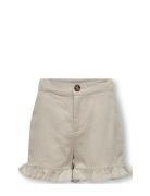 Kogcaro Frill Linen Shorts Wvn Bottoms Shorts Cream Kids Only