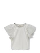 Kmgsine S/L Glitter Top Jrs Tops T-shirts Short-sleeved White Kids Onl...