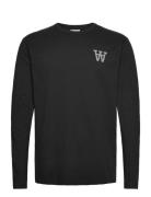 Mel Tirewall Ls T-Shirt Gots Tops T-shirts Long-sleeved Black Double A...