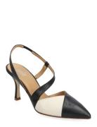 Pointed Diagonal Shoes Heels Pumps Classic Black Apair