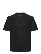 Cohen Knit Ss Shirt Tops Shirts Short-sleeved Black NEUW