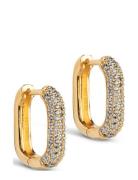 Sparkling Square Hoops 15 Mm Accessories Jewellery Earrings Hoops Gold...