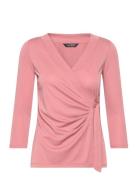 Stretch Jersey Top Tops T-shirts & Tops Long-sleeved Pink Lauren Ralph...