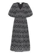 Nuevelyn Contrast Dress Polvipituinen Mekko Black Nümph