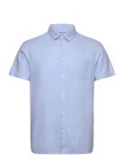 Sdallan Ss Sh Shirt Tops Shirts Short-sleeved Blue Solid