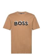 Tiburt 427 Tops T-shirts Short-sleeved Beige BOSS