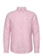 Douglas Linen Stripe Bd Shirt Tops Shirts Casual Pink Morris