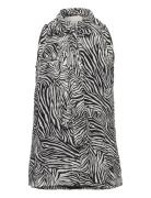 Sat Zebra Bow Top Tops Blouses Sleeveless Multi/patterned Michael Kors